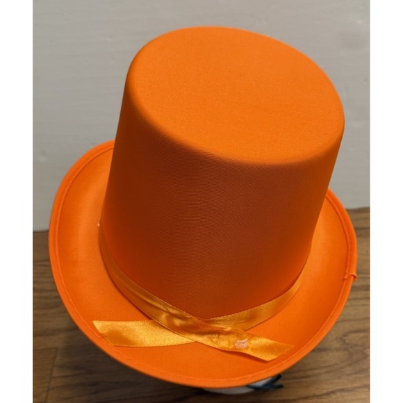 Deluxe ORANGE TOP HAT Dumb & Dumber Magician Clown Prop Costume Cap Formal NEW! - Picture 2 of 5